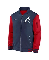 Nike Men's Navy/Red Atlanta Braves Authentic Collection Dugout Full-Zip Bomber Jacket