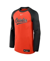 Nike Men's Orange/Black Baltimore Orioles Authentic Collection Game Time Raglan Performance Long Sleeve T-Shirt