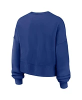 Nike Women's Royal Chicago Cubs Oversized Long Sleeve Cropped Pullover Sweatshirt