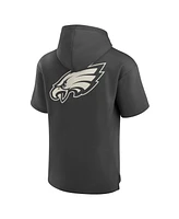 Fanatics Men's Charcoal Philadelphia Eagles Elements Future Ground Lettering Short Sleeve Pullover Hoodie