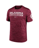 Nike Men's Crimson Oklahoma Sooners Velocity Baseball Wordmark Stack Performance T-Shirt