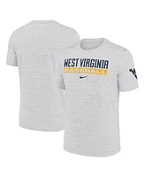 Nike Men's Ash West Virginia Mountaineers Velocity Baseball Wordmark Stack Performance T-Shirt