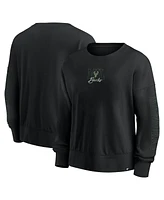 Fanatics Black Milwaukee Bucks Oversized Game Day Pullover Sweatshirt