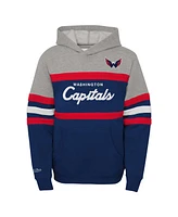 Mitchell & Ness Big Boys and Girls Navy Washington Capitals Head Coach Pullover Hoodie