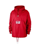 Nike Men's Red Chicago Bulls Courtside Premium Club Anorak Quarter-Zip Pullover Hoodie