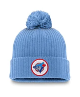 Nike Men's Powder Blue Toronto Blue Jays Cooperstown Collection Patch Cuffed with Pom Knit Hat