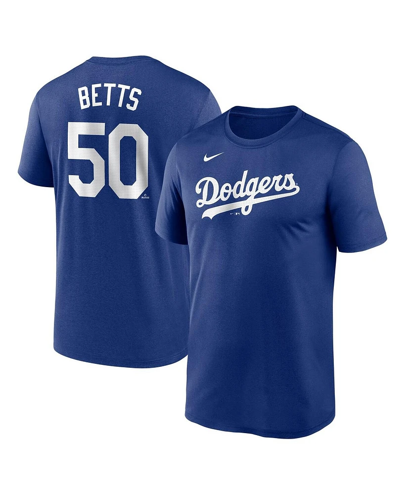 Nike Men's Mookie Betts Royal Los Angeles Dodgers Legend Name Number Performance T-Shirt