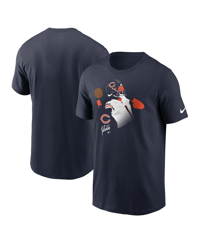 Nike Men's Justin Fields Navy Chicago Bears Player Graphic T-Shirt