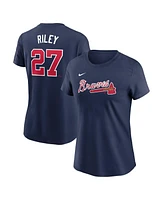 Nike Women's Austin Riley Navy Atlanta Braves Fuse Name Number T-Shirt
