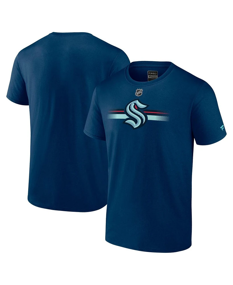 Fanatics Men's Deep Sea Blue Seattle Kraken Authentic Pro Secondary T-Shirt