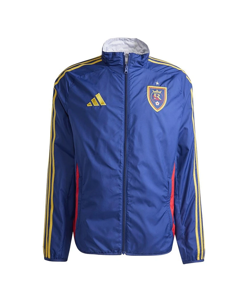 Adidas Men's Blue/White Real Salt Lake 2025 Anthem Reversible Full-Zip Jacket