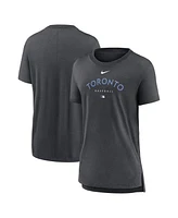 Nike Women's Heather Charcoal Toronto Blue Jays Authentic Collection Early Work Tri-Blend T-Shirt