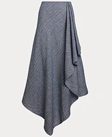 Lauren Ralph Women's Striped Linen A-Line Midi Skirt