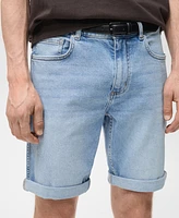 Mango Men's Slim-Fit Denim Bermuda Shorts