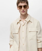 Mango Men's Slim-Fit Linen Overshirt