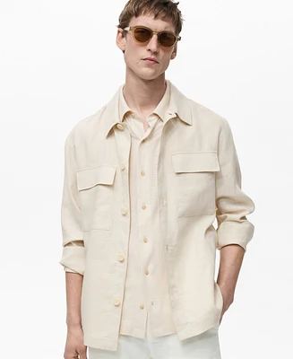 Mango Men's Slim-Fit Linen Overshirt