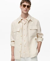 Mango Men's Slim-Fit Linen Overshirt
