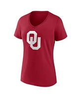 Fanatics Women's Crimson Oklahoma Sooners Primary Logo V-Neck T-Shirt