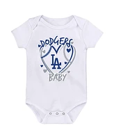 Outerstuff Baby Boys and Girls Blue Los Angeles Dodgers Slide Home 3-Pack Bodysuit Set
