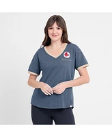 Fanatics Women's Navy Boston Red Sox Binge Worthy Stadium Slub V-Neck T-Shirt