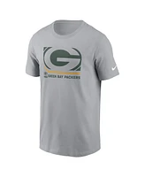 Nike Men's Gray Green Bay Packers Lockup Essential T-Shirt