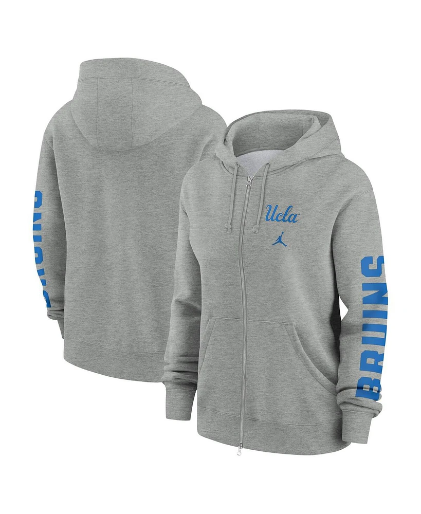 Nike Women's Heather Gray Ucla Bruins Phoenix Full-Zip Hoodie