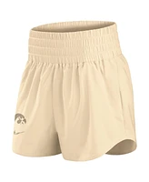 Nike Women's Beige Iowa Hawkeyes Performance One High-Rise Shorts