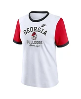 Nike Women's White Georgia Bulldogs Legacy Fundamental Expression Tri-Blend T-Shirt