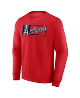 Fanatics Men's Red Los Angeles Angels Focus Fleece Pullover Sweatshirt