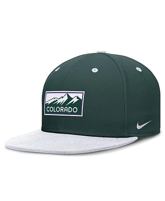 Nike Men's Green/White Colorado Rockies City Connect Patch Performance Fitted Hat