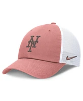 Nike Men's Pink/White New York Mets Club Power Mesh Trucker Adjustable Hat
