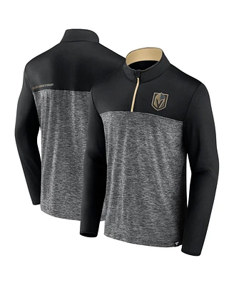Fanatics Men's Black Vegas Golden Knights Iconic Defender Quarter-Zip Jacket