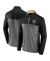 Fanatics Men's Black Vegas Golden Knights Iconic Defender Quarter-Zip Jacket