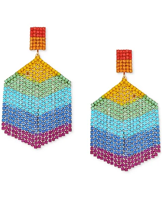 Guess Mixed Stone Hexagon Chandelier Earrings