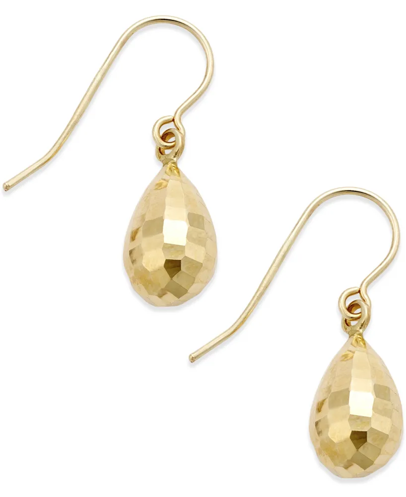 Mirrored Teardrop Earrings in 10k Gold