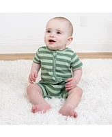 The Peanutshell Baby Boys Rompers - 2 Pack, Green Dino