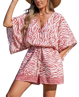 Cupshe Women's Urban Safari Zebra Print Romper
