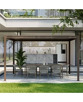 Mondawe 10x13FT Outdoor Aluminum Pergola Louvered