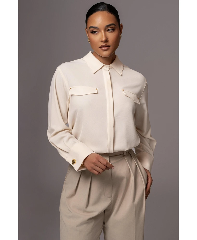 Jluxlabel Women's Black Stella Button Up Shirt