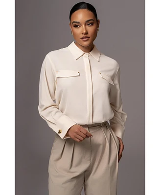 Jluxlabel Women's Black Stella Button Up Shirt