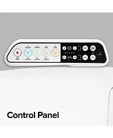 SmartBidet Sb-110 Electric Bidet Toilet Seat for Elongated Toilets with Attached Control Panel, Stainless Steel Nozzle, Child Wash & Dry, White