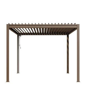 Mondawe 10x10FT Louvered Pergola Outdoor Aluminum