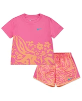Nike Little Girls 2-Piece Wild Flower Tempo Set