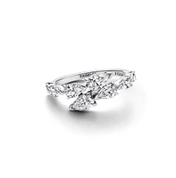 Pandora Sterling Silver Sparkling Overlapping Band Ring