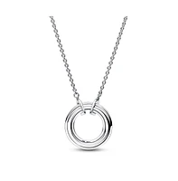 Pandora Signature Two-Tone Logo Pave Pendant Necklace