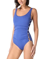 Carmen Marc Valvo Scoop Neck One Piece