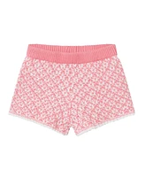Andy & Evan Toddler Girls Toddler/Child Pink Crochet Top Shorts Set
