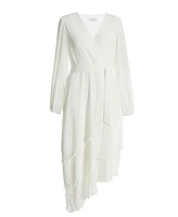 Quiz Women's Crinkle Chiffon Asymmetric Wrap Dress