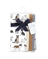 Hudson Baby Boys and Girls Cotton Poly Flannel Burp Cloths 8-Pack, Handsome Dogs, One Size