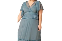 Kiyonna Plus Graceful Tiered Mesh Gown